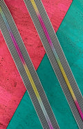 Black Stripe Zipper Tape with Rainbow Teeth