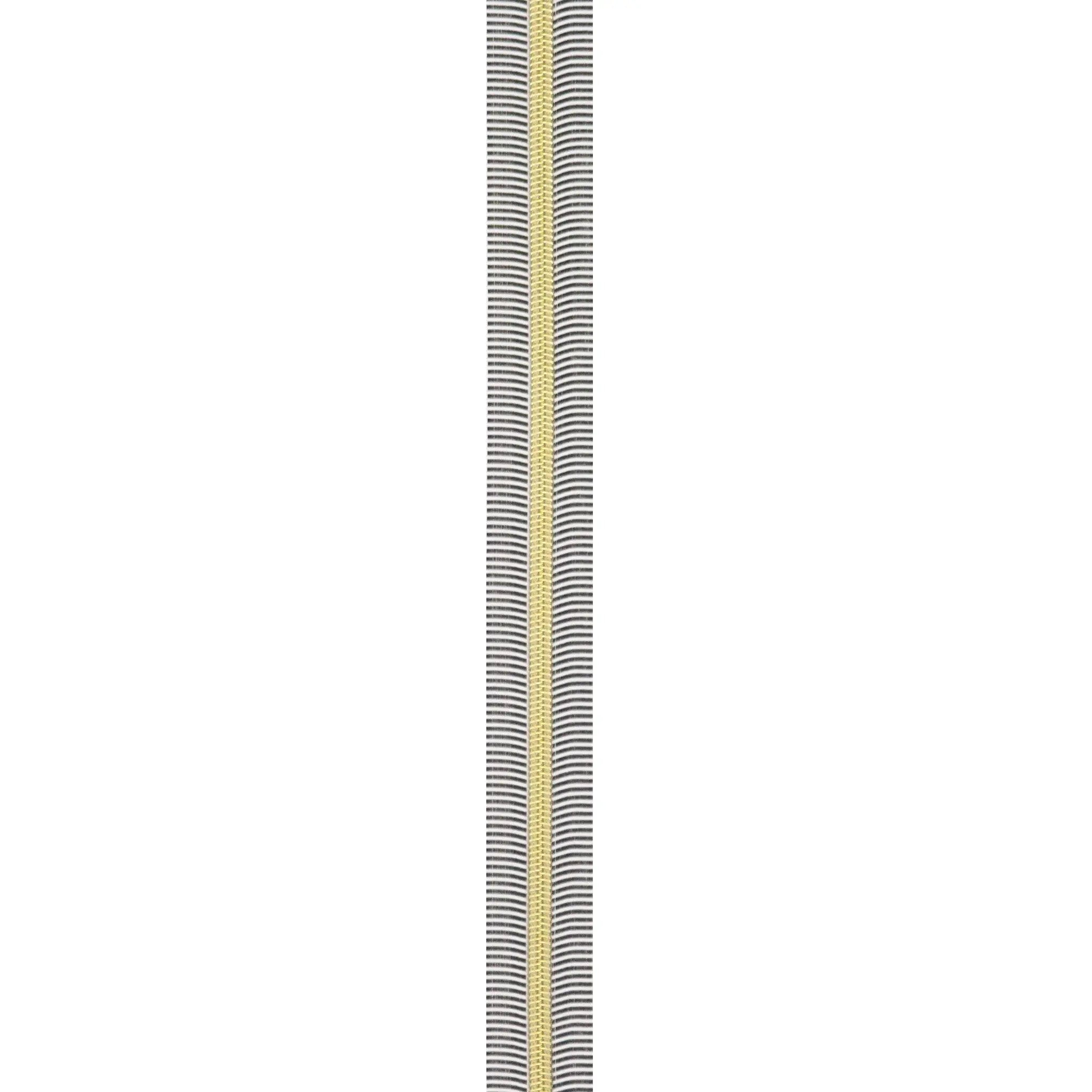 Black/White 5 Nylon Gold Coil Zippers