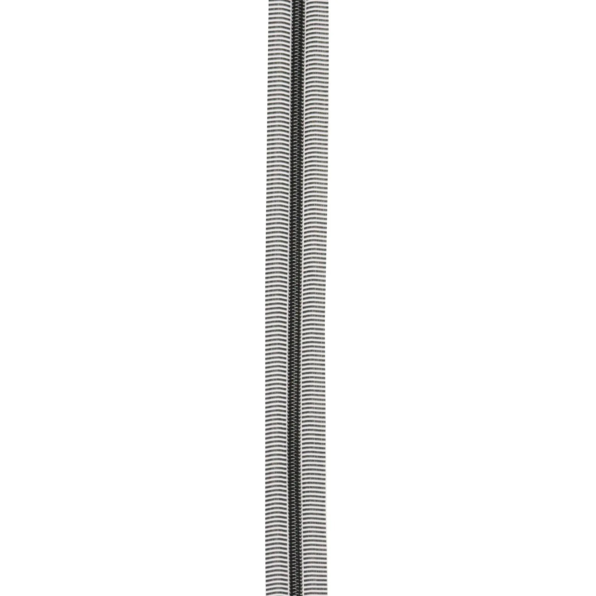 Black/White 5 Nylon Gunmetal Coil Zippers