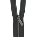 Black #3 Nylon Gunmetal Coil Zippers: 3 Yards with 9 Pulls