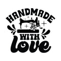 Black and White Handmade with Love Fabric Panel
