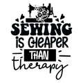 Black and White Sewing is Cheaper Fabric Panel