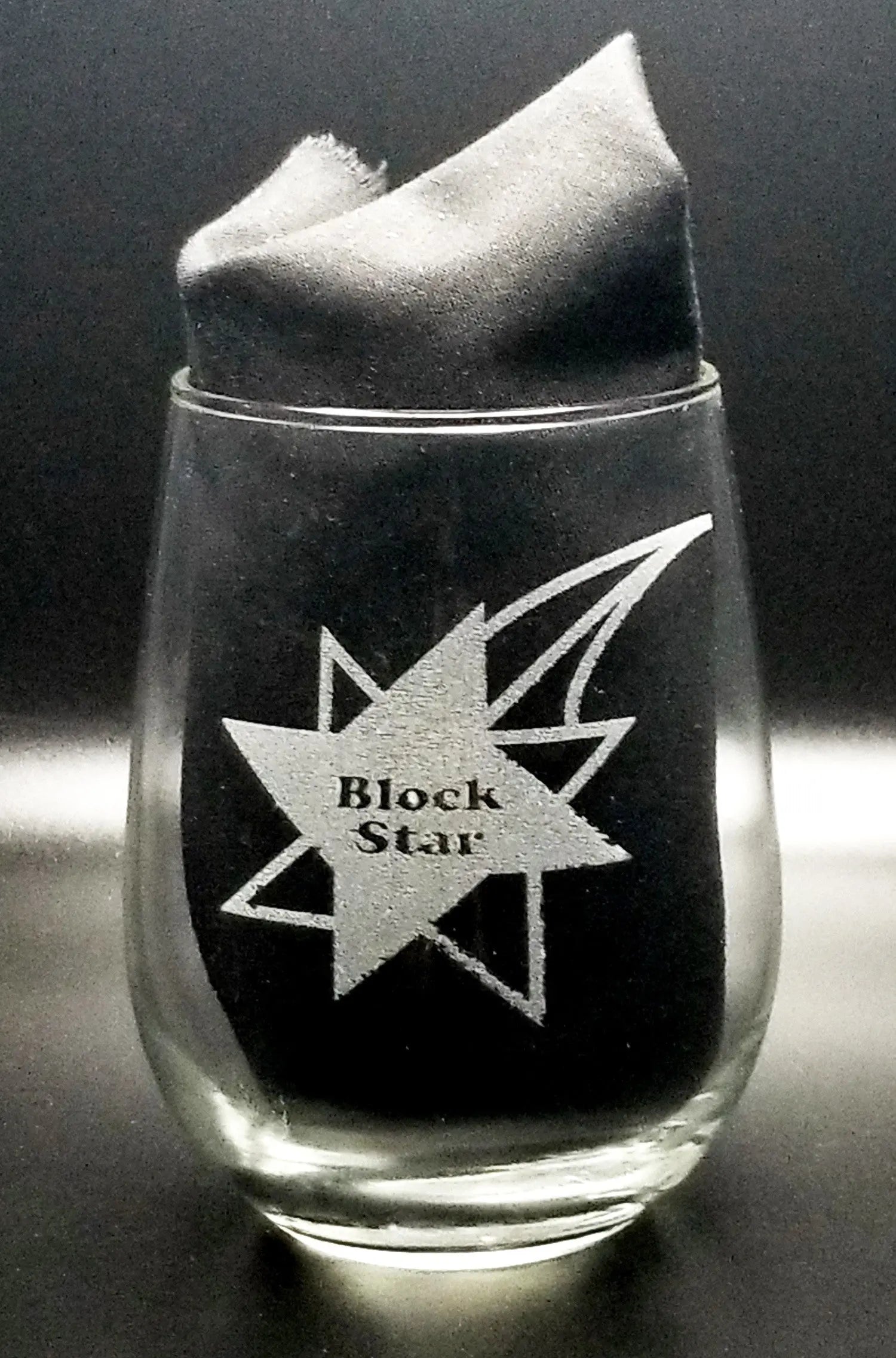Block Star Stemless Wine Glass
