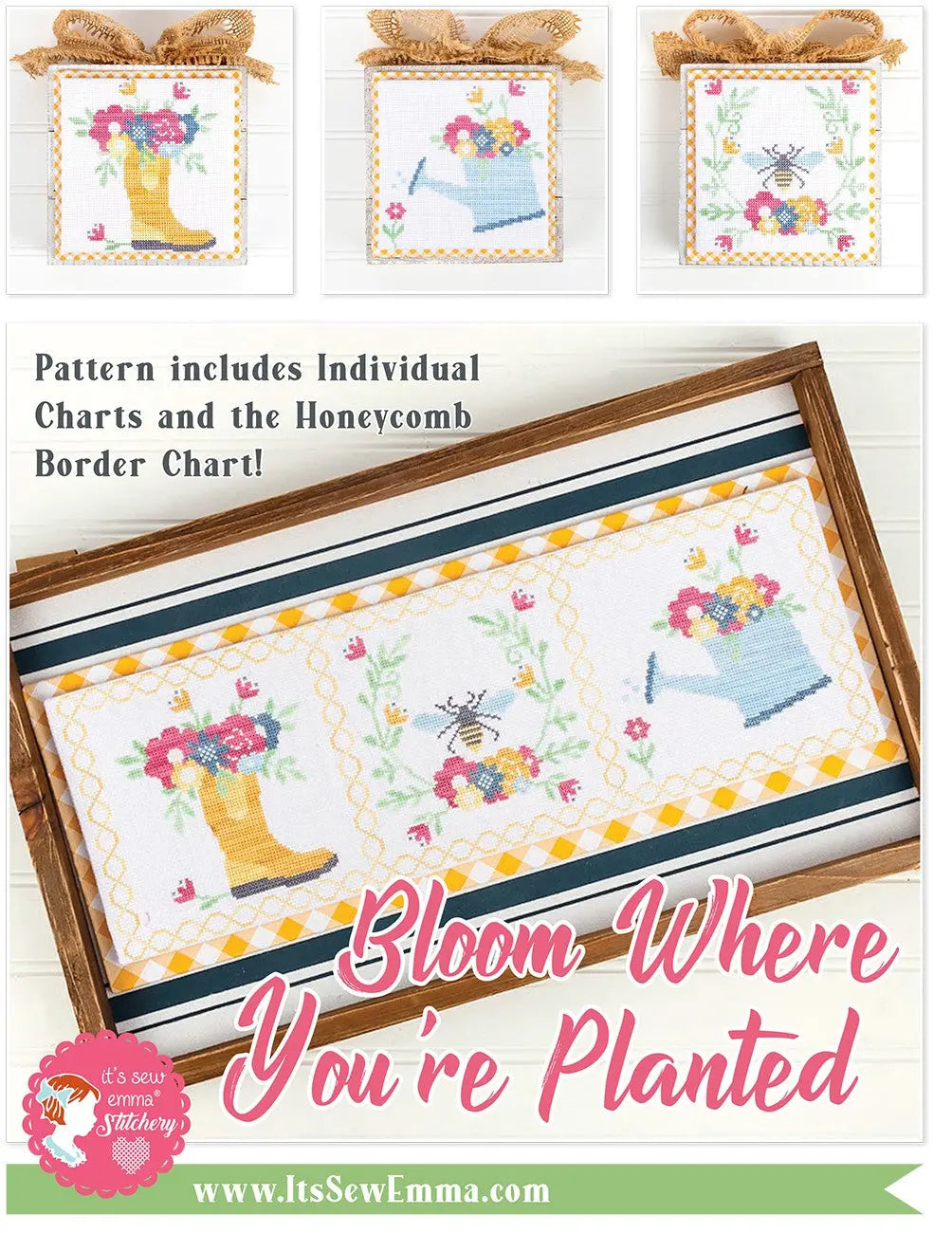 Bloom Where Youre Planted Cross Stitch Pattern