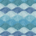 Blue Crochet Clam Shell Stitch Cotton Wideback Fabric Per Yard