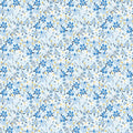 Blue Digital Lucy Lovelies 44"/45" Cotton Fabric Per Yard