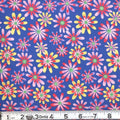 Blue Flower Power 45" Wide Cotton Fabric Per Yard