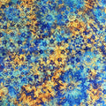 Blue Gold Quilt Back - Dancin' Dahlias 108" wide Fabric per yard