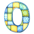 Blue Patchwork Alphabet Fabric Panel 42
