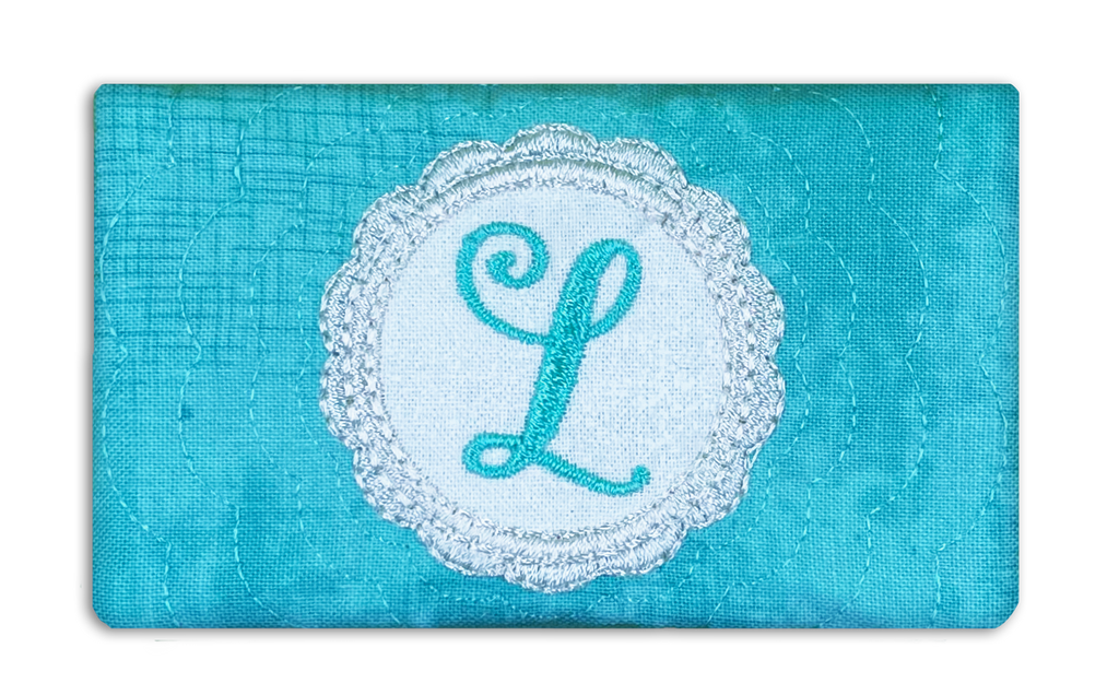 Monogrammed Card Case In the Hoop Machine Embroidery Design Set Pickle Pie Designs