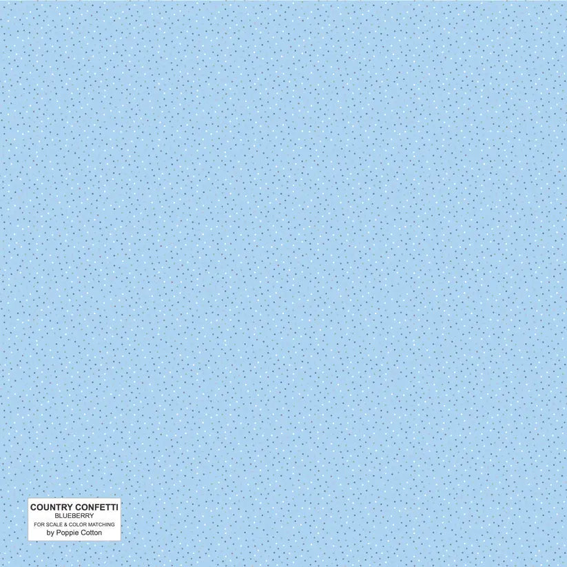 Blueberry Blue Cotton 44"/45" Fabric Per Yard