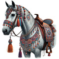 Boho Horses Fabric Panel 15