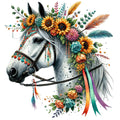 Boho Horses Fabric Panel 16