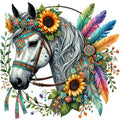 Boho Horses Fabric Panel 19