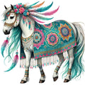 Boho Horses Fabric Panel 22