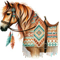 Boho Horses Fabric Panel 3