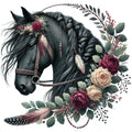 Boho Horses Fabric Panel 6