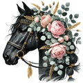 Boho Horses Fabric Panel 8