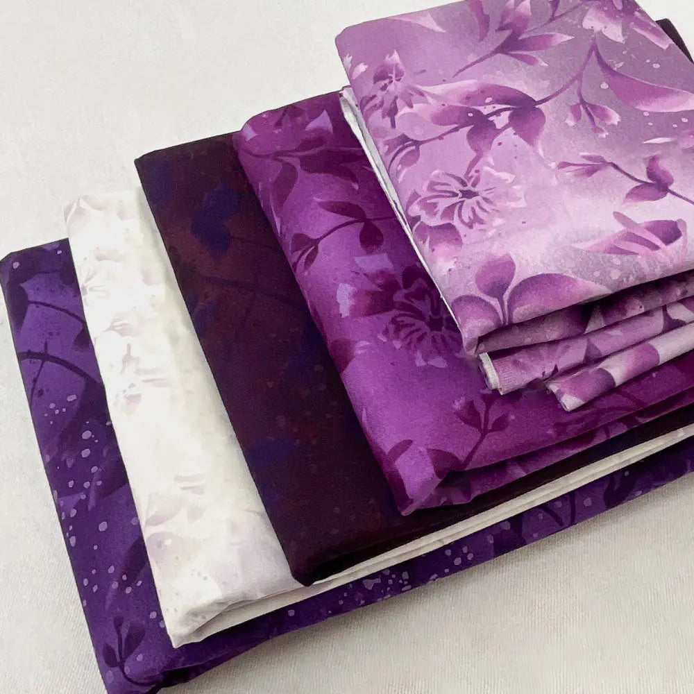 Boundless Coordinated Stash Builder Bundle - Twinkling Stars Purple - various fabrics 9 3/4 yards total does not include pattern