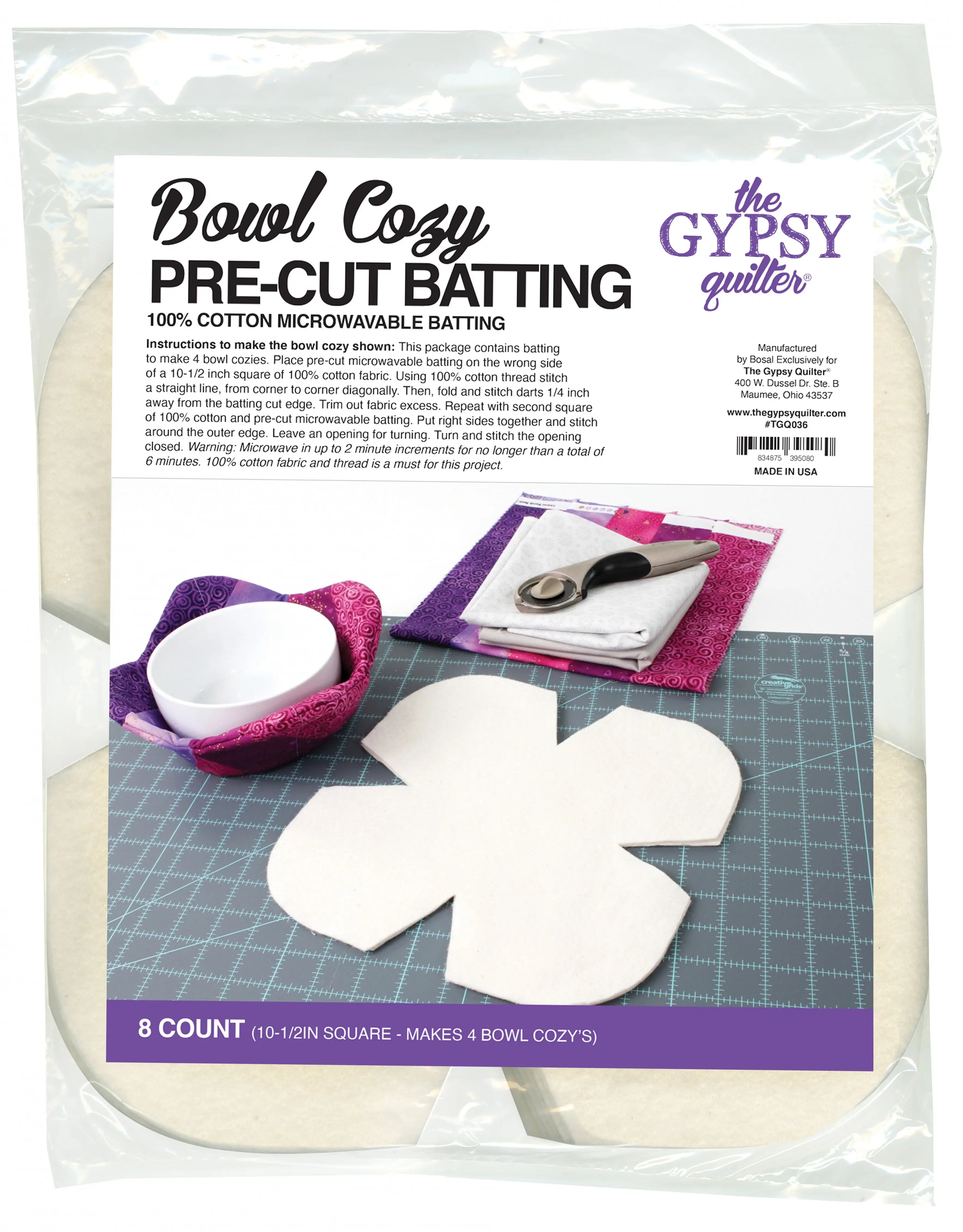Bowl Cozy Pre-Cut Batting 8ct