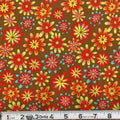 Brown Flower Power 45" Wide Cotton Fabric Per Yard