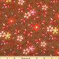 Brown Happy Floral 45" Wide Cotton Fabric Per Yard