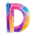 Brushstroke Alphabet Fabric Panel 5