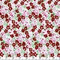 Burgundy Flower Patch 45" Wide Cotton Fabric Per Yard