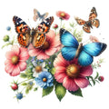 Butterflies and Flowers Fabric Panel 12