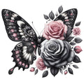 Butterflies and Flowers Fabric Panel 4