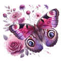 Butterflies and Flowers Fabric Panel 6