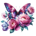 Butterflies and Flowers Fabric Panel 7