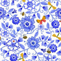 Buzzing Around the Garden Flower Frenzy Cotton 43"/44" Fabric Per Yard