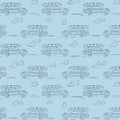 Camp Canine - Headed for Adventure - Blue 44" / 45" Fabric Per Yard