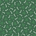 Candy Canes And Bows Metallic Green Merry Mix 43"/44" Cotton Fabric Per Yard
