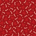 Candy Canes And Bows Metallic Red Merry Mix 43"/44" Cotton Fabric Per Yard