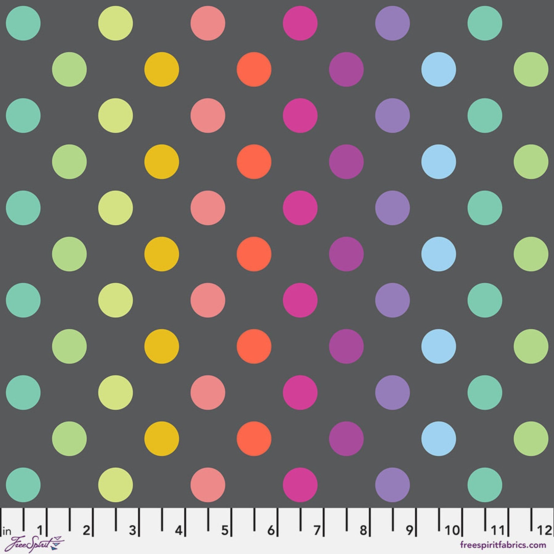 Carbon Disco Poms True Colors 43/44" Cotton Fabric Per Yard