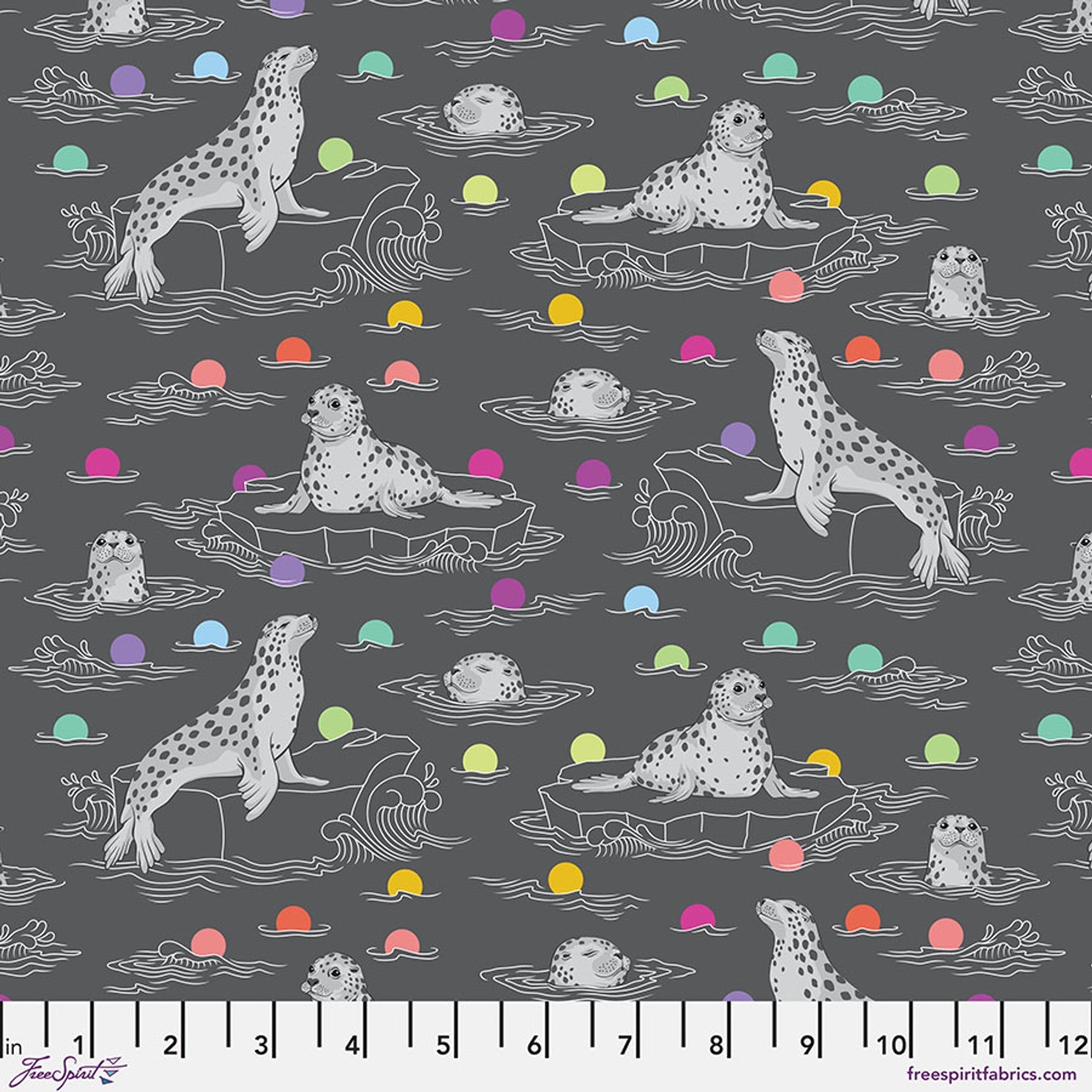 Carbon Seal the Deal Graywork 43/44" Cotton Fabric Per Yard