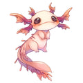 Cartoon Axolotl Fabric Panel 11