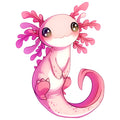 Cartoon Axolotl Fabric Panel 26
