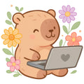 Cartoon Capybara Fabric Panel 19
