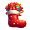 Cartoon Christmas Stockings Fabric Panel 14