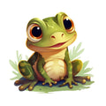Cartoon Frogs Fabric Panel 4