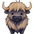 Cartoon Highland Cows Fabric Panel 11