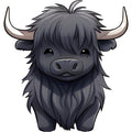Cartoon Highland Cows Fabric Panel 12