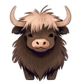 Cartoon Highland Cows Fabric Panel 7