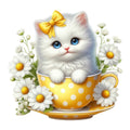Cats in Tea Cups Fabric Panel 28