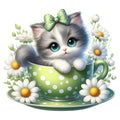Cats in Tea Cups Fabric Panel 8