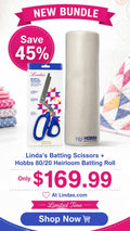 Hobbs 80/20 Batting Roll + Linda's Batting Scissors Bundle – Cut & Quilt Ready
