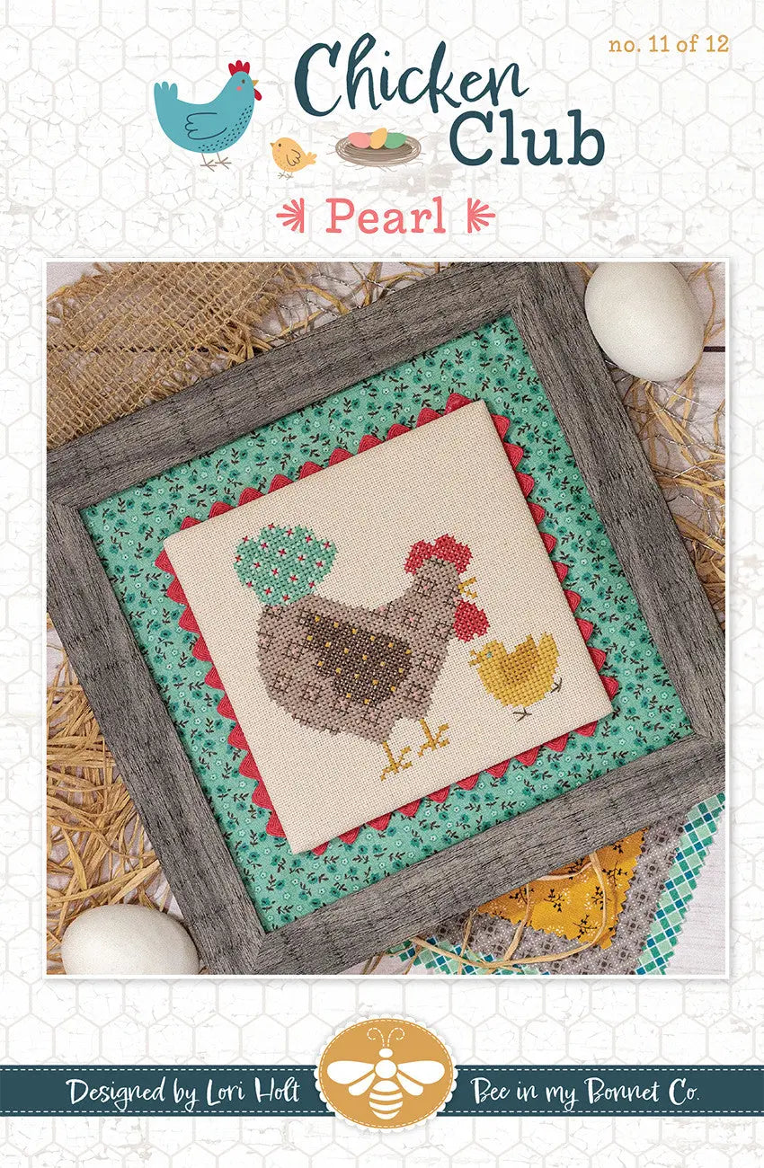 Chicken Club Cross Stitch Pattern of the Month 11 Pearl